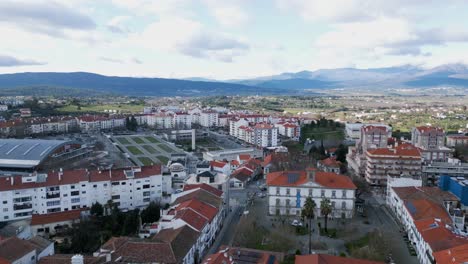 wide aerial view of fundão municipality, castelo branco, portugal