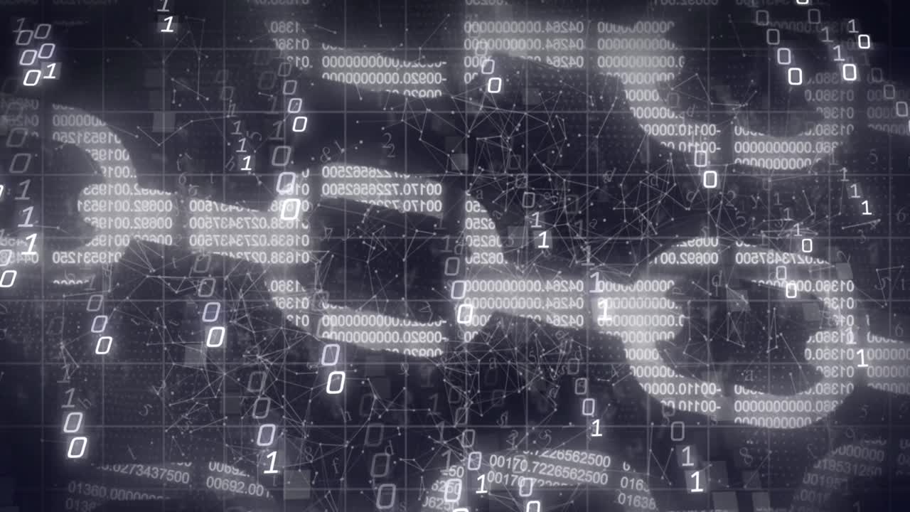 검은색 배경에 데이터 처리의 애니메이션