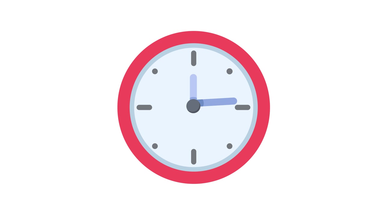 Animated Clock Icon Showing Time Passing