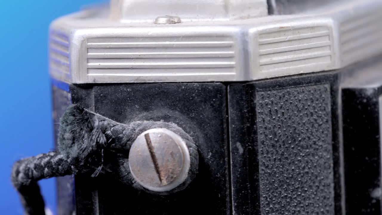 코다크 브라우니 리플렉스 싱크로 모형 고대 카메라, 으로 클로즈업 비디오, 오른쪽에서 왼쪽으로 패닝