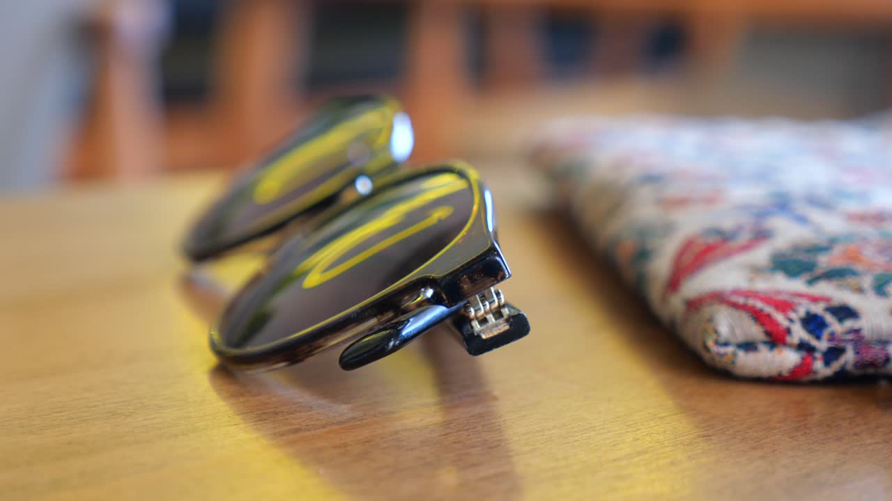 Sunglasses on a table