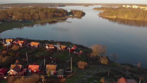 aerial view of picturesque cottages on summer paradise brandaholm in karlskrona, sweden-11