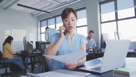 businesswoman working in modern office