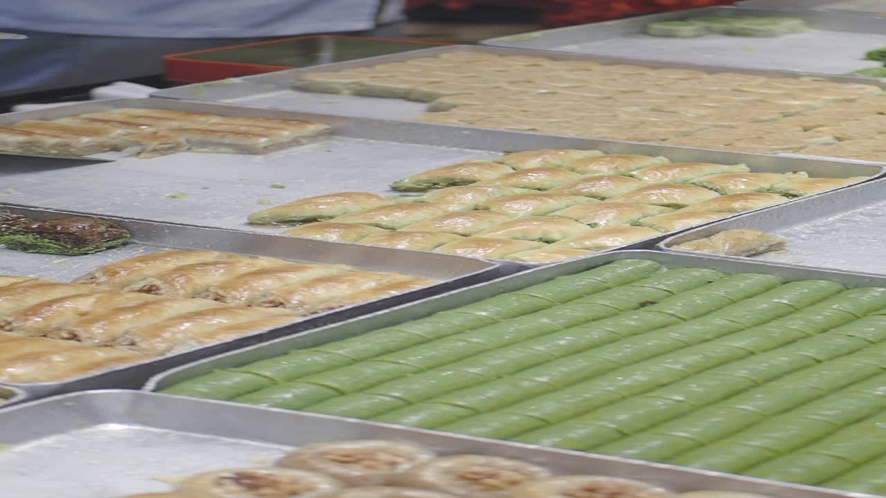 exhibición de baklava turca
