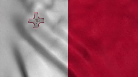 the national flag of malta is flying in the wind. 4k