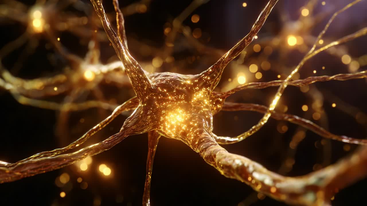 An Enchanting Close-Up of Neurons Illuminating the Wonders of the Nervous System, Showcasing Their Intricate Structures and Glowing Synaptic Connections in a Hypnotic Dance of Cellular Communication