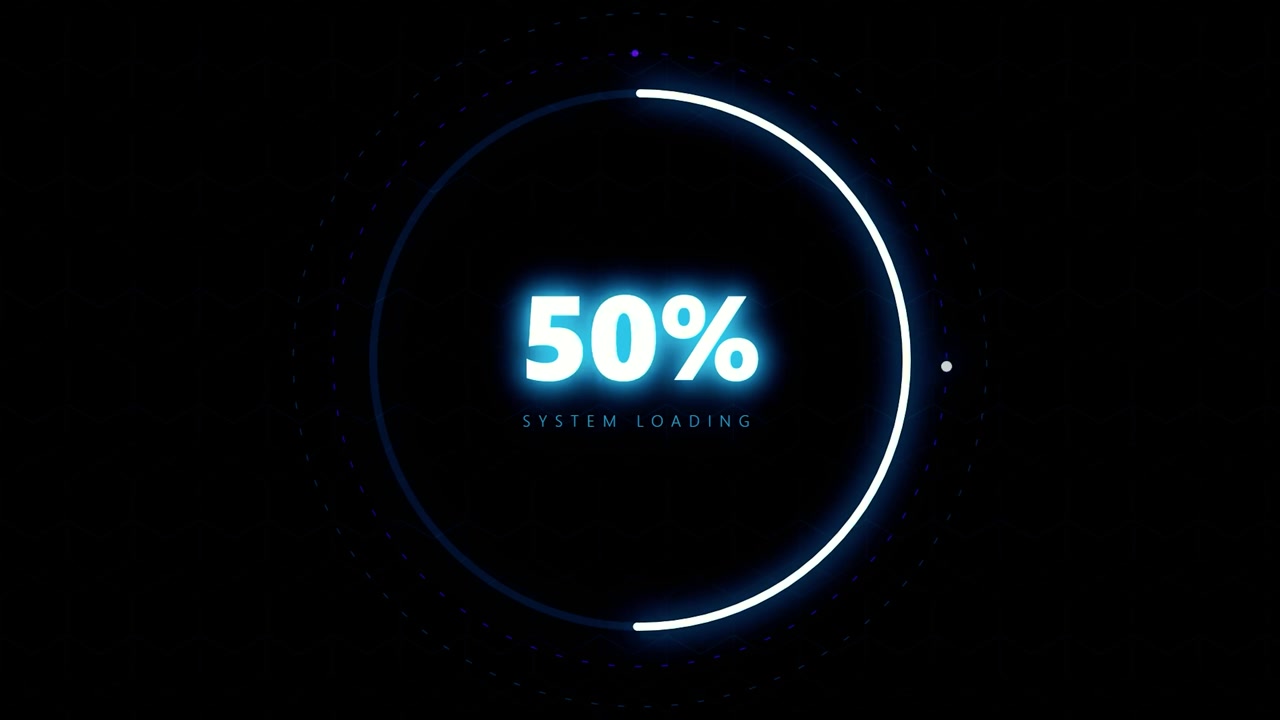 Digital Loading Progress Circle with Percentage Counter
