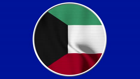 kuwait circular flag loop - realistic 4k flag waving in the wind