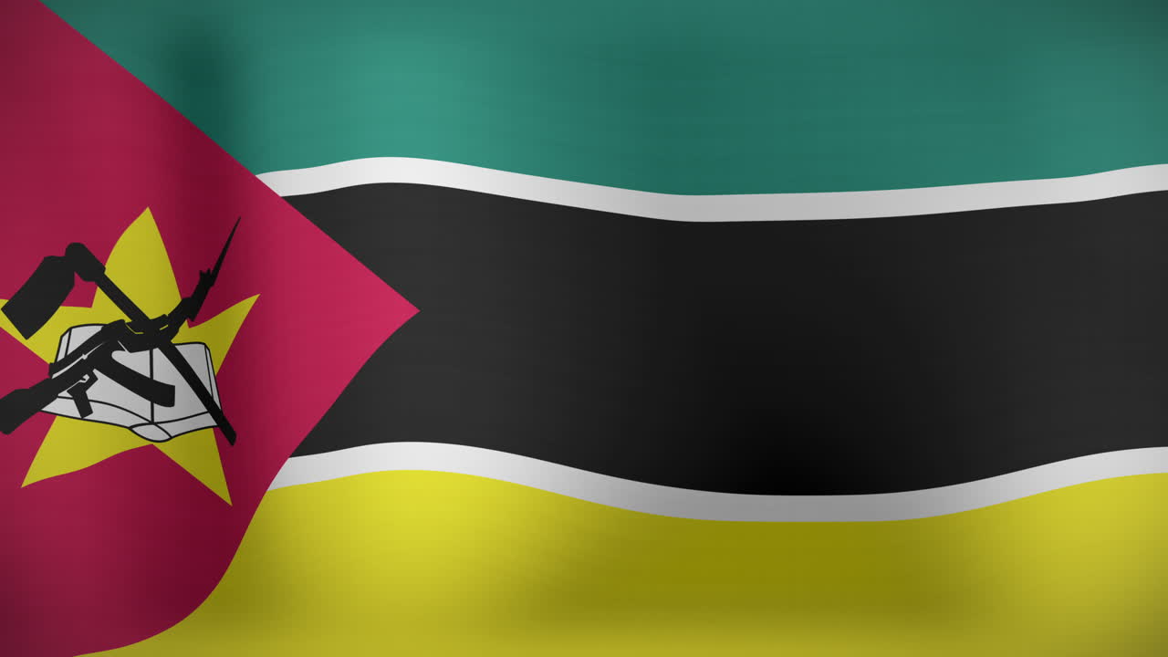 animación de la bandera de mozambique ondeando