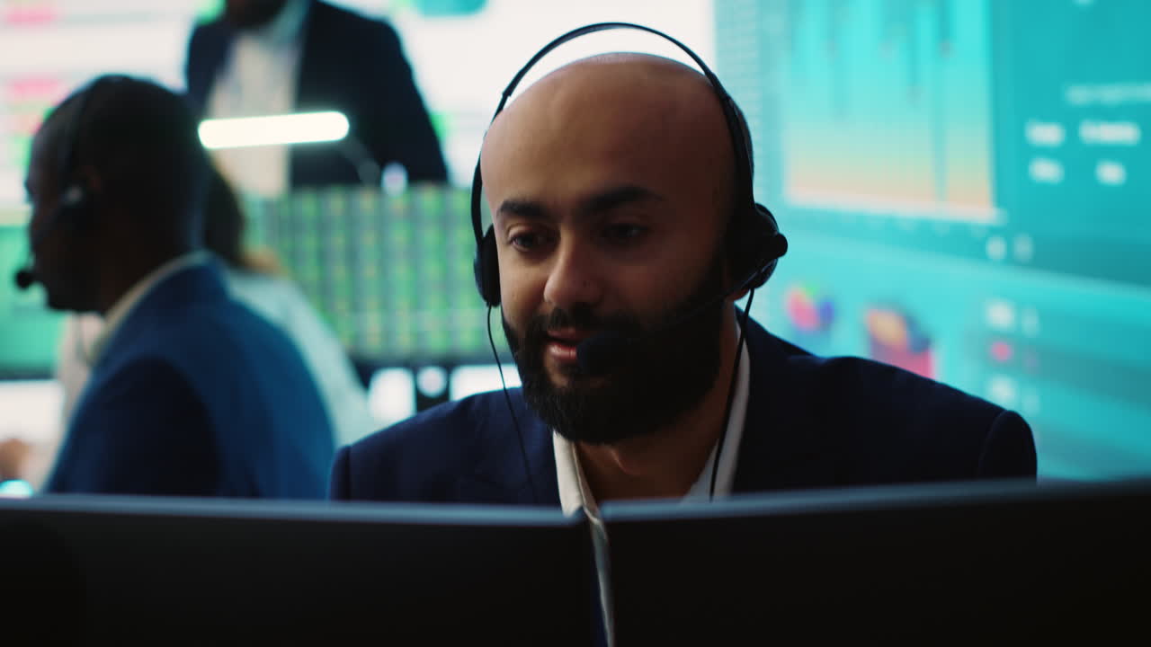 Management associate sharing insight on annual statistics during a call