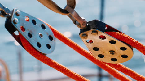 rigging with ropes and blocks on the yacht 1