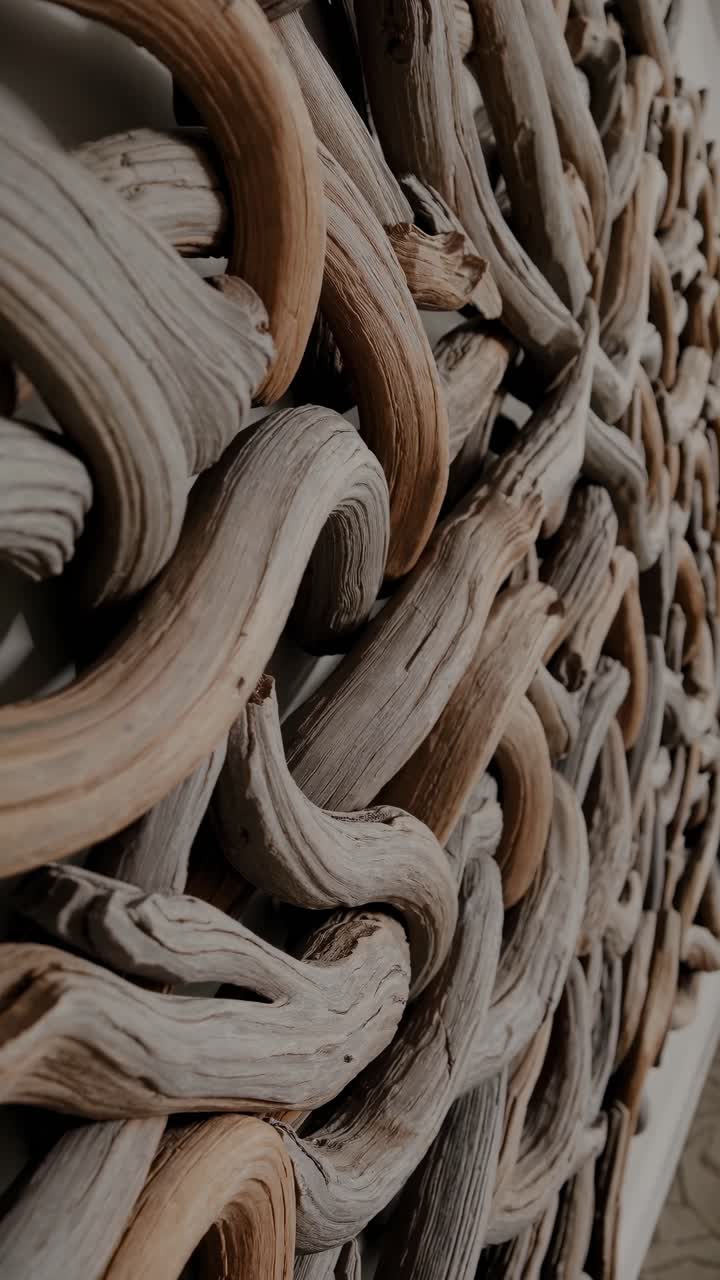 Intricate woven wood texture showcasing natural patterns and organic flow in a seamless design