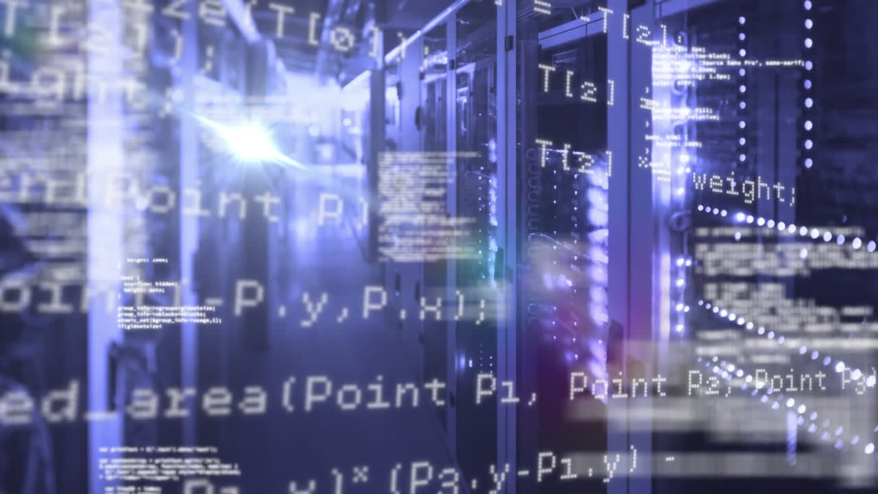 Animation of data processing and digital information flowing