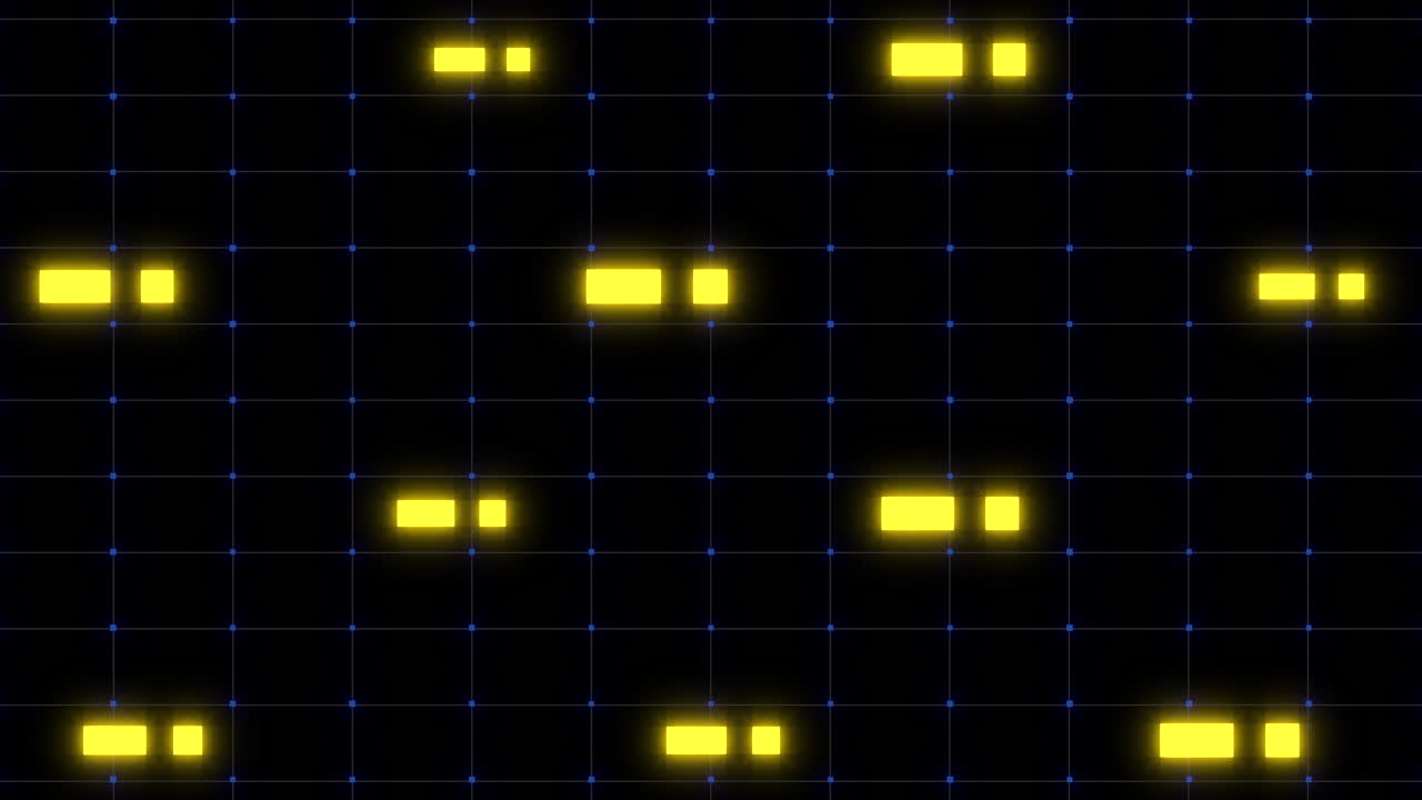 네온 그리드가 있는 디지털 큐브 패턴