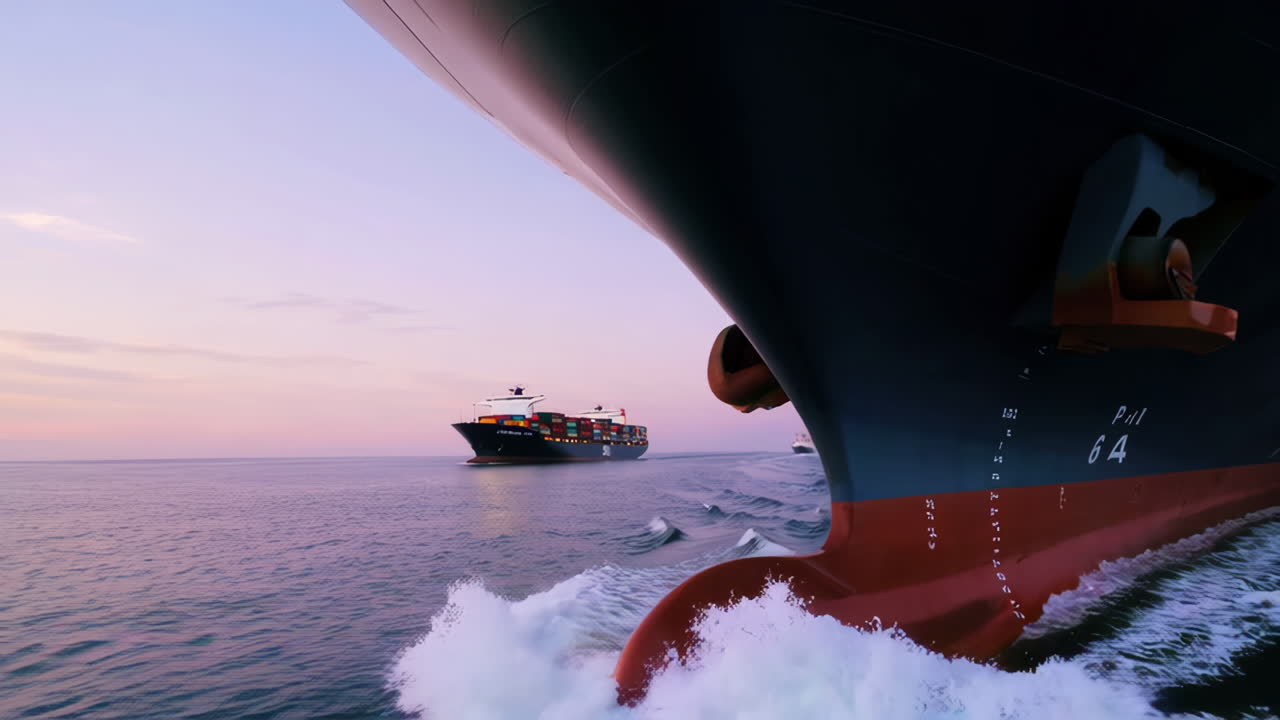 Container Ships at Sunset