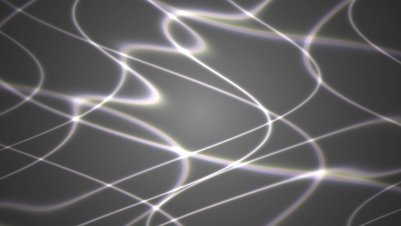 Abstract Background with Glowing White Wavy Lines on Dark Grey