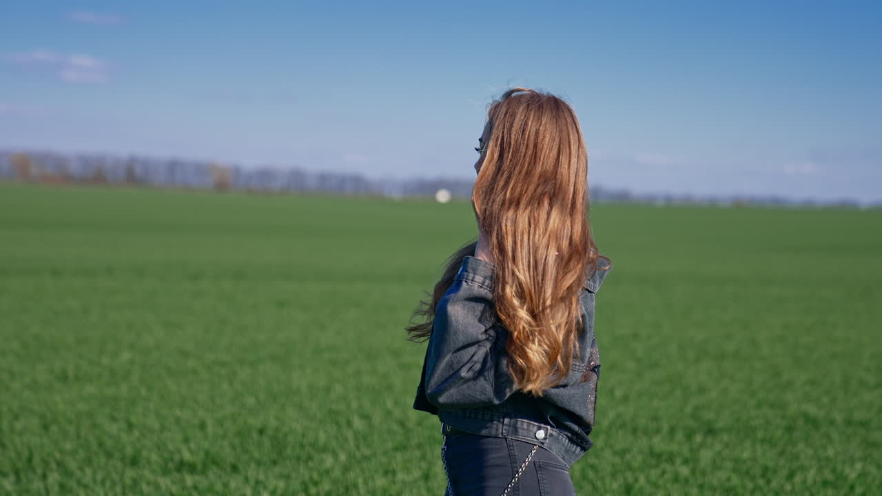 Young girl relax outdoors. Beauty young girl outdoors enjoying nature