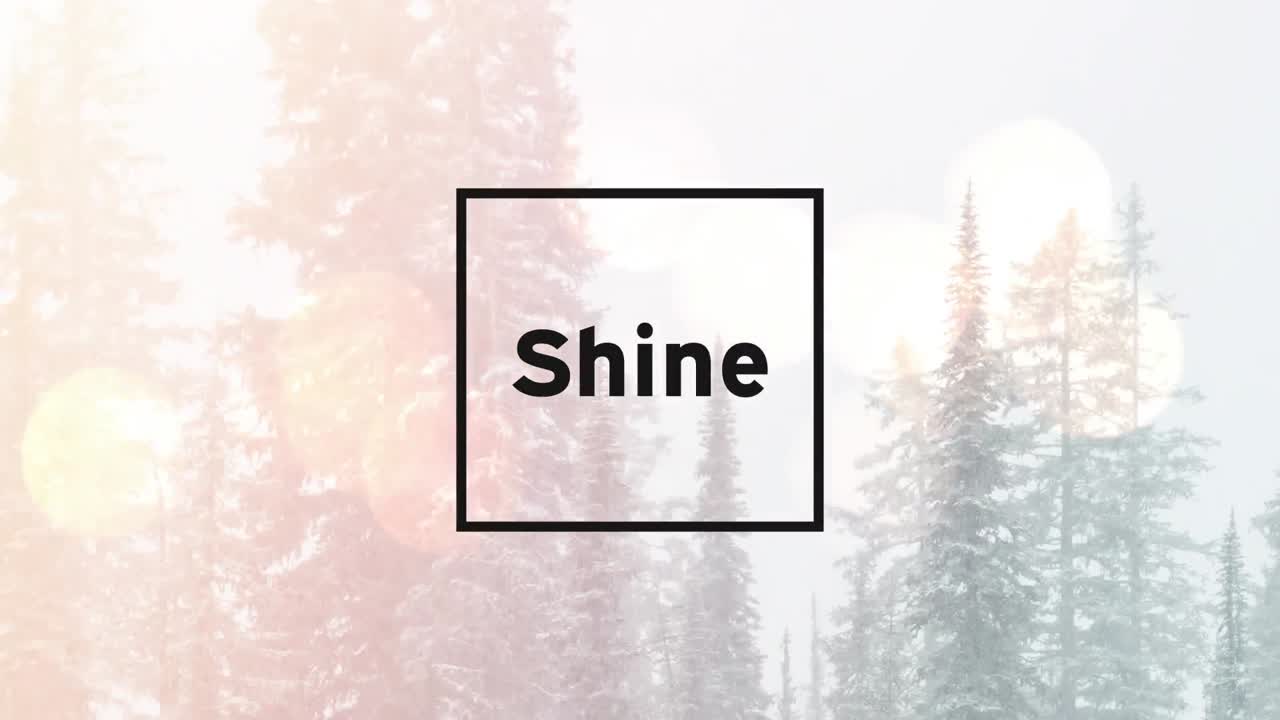 풍경 위에 빛나는 텍스트의 애니메이션