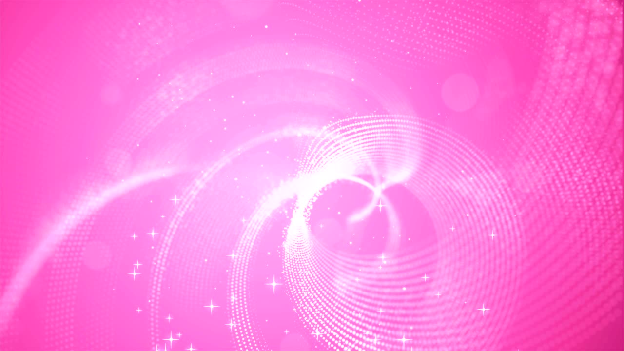 Beautiful abstract pink color digital particles wave environment motion background