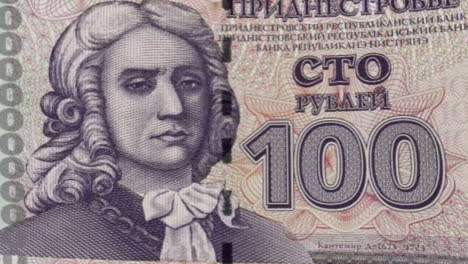 various 100 ruble banknotes and green screen backgrounds