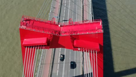 aerial willemsbrug bridge in rotterdam netherland