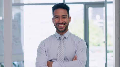 Happy-laugh-and-portrait-of-corporate-businessman