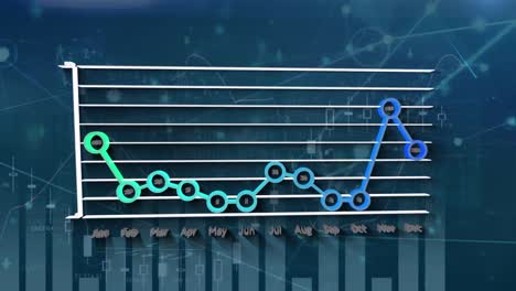 animation of graphs over financial data on navy background