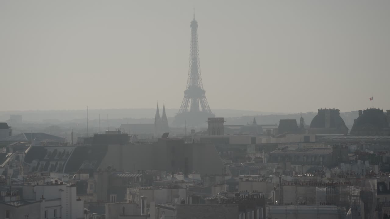 Eiffel Tower in Paris cityscape