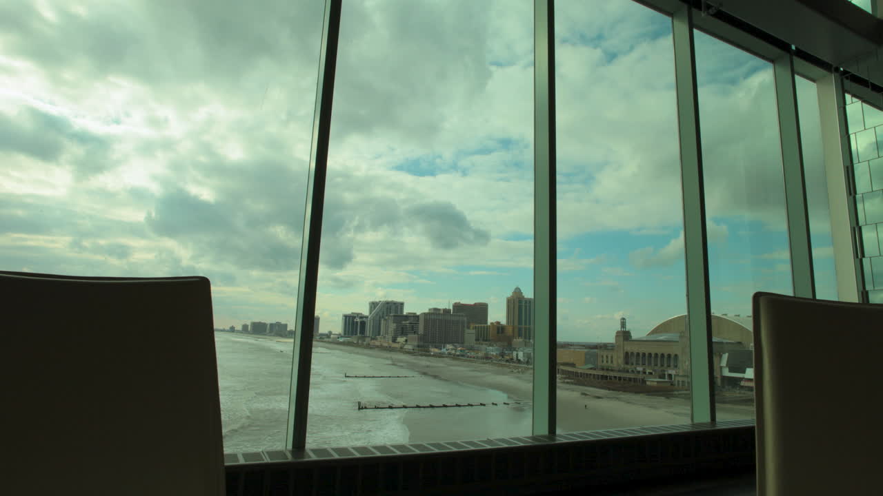 Atlantic City NJ Beach Window Shot - Timelapse