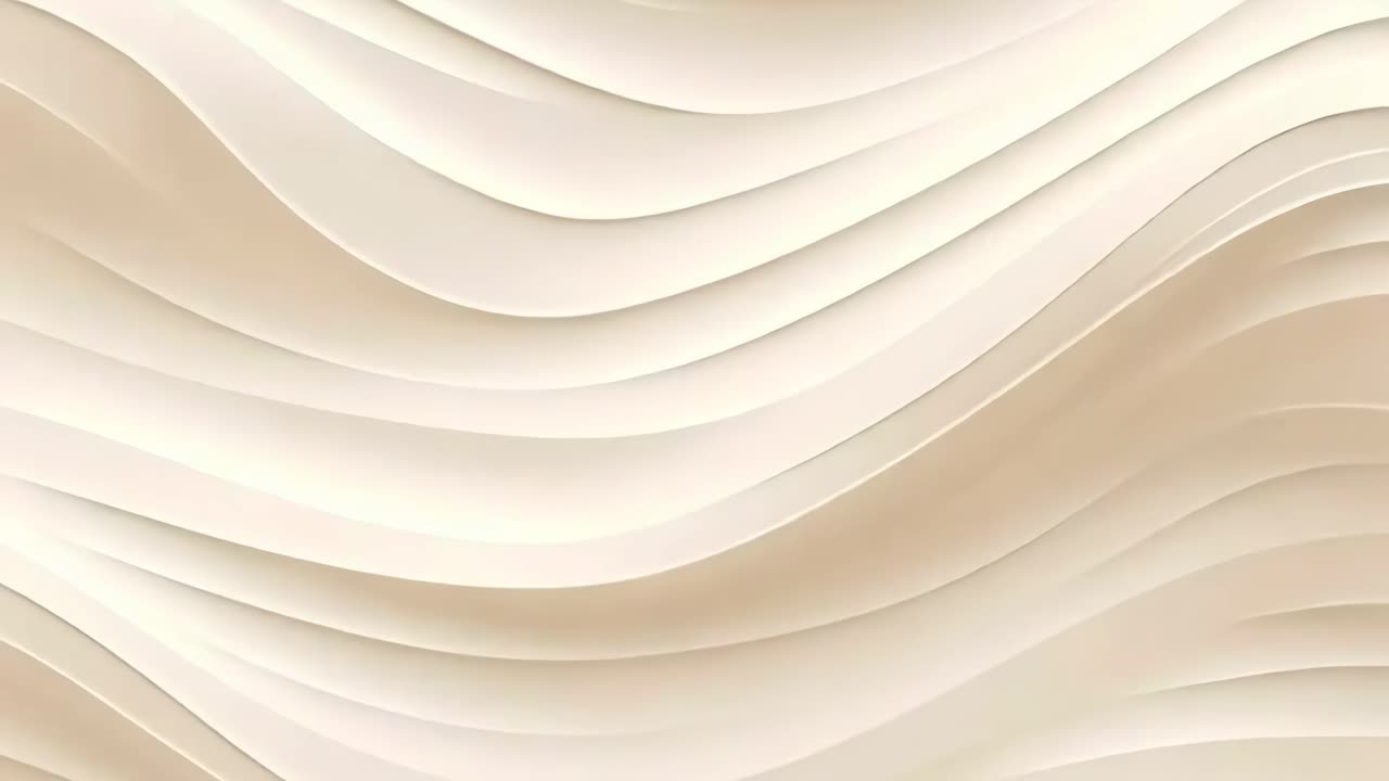 Abstract video concept with smooth, flowing beige waves. Captured from a top-down angle