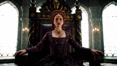 a regal presence: an enigmatic figure seated on a throne, surrounded by opulence and light, capturing the essence of royal authority and elegance in a majestic setting