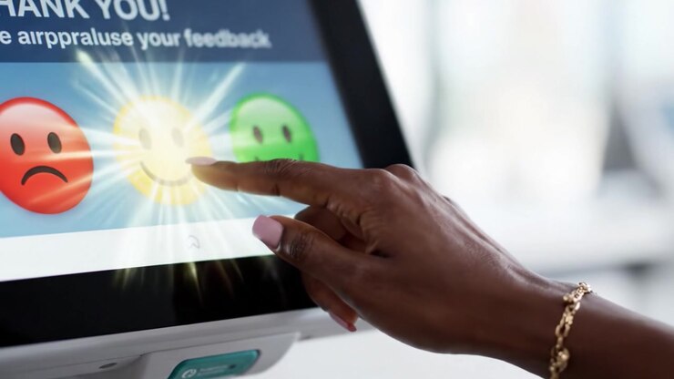 Interactive Feedback Interface Featuring Emotion Icons with User Engagement Displaying Satisfaction Levels in a Modern Digital Environment