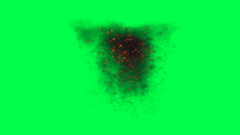 fire explosion on green screen