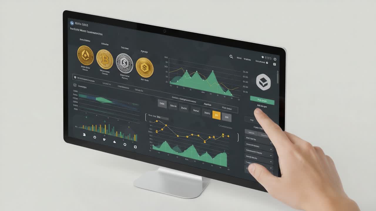 Exploring Advanced Data Visualization and Cryptocurrency Analytics on a Modern Desktop Interface with Dynamic Graphs and User Engagement Features