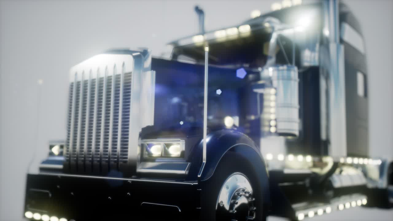 스튜디오에서 밝은 미국 트럭 트랙