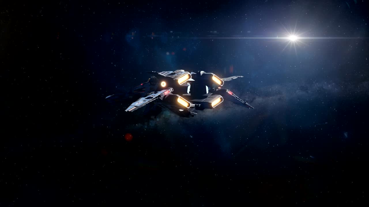 Spaceship Establishing Shot Rear