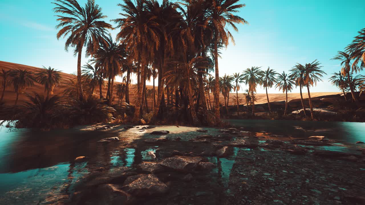 Palm Trees in Sahara Desert