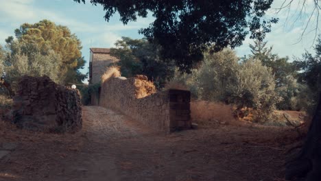 old road in the osuth of spain close to a village