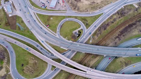 Aerial-view-of-a-freeway-intersection