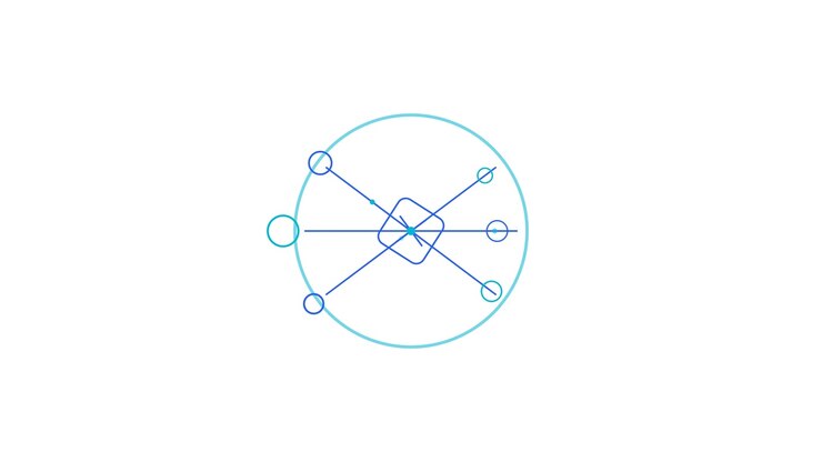 Animated Abstract Network Connection Graphic on White Background