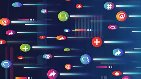 abstract digital network background with glowing icons