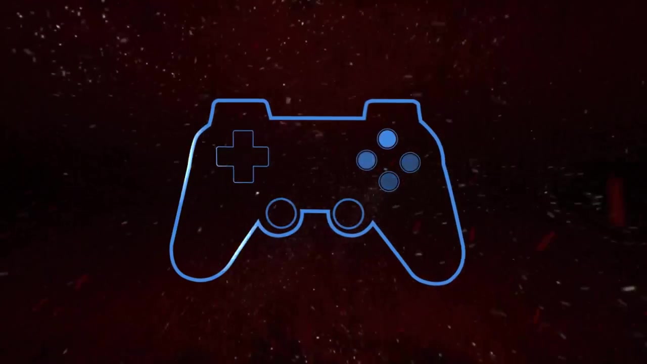 Animation of spots and gaming icon over black background