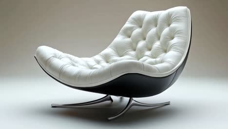 elegant modern white and black lounge chair