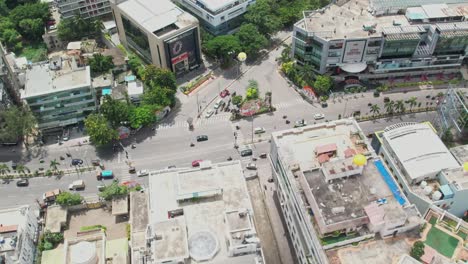 aerial view of ritzy banjara hills is an upscale dining and nightlife hub centered on road number 1, where smart bars and cafes, high-end indian restaurants