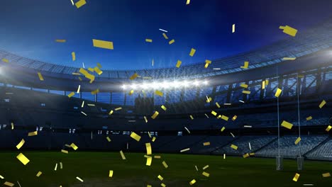 Sports-stadium-with-golden-confetti-falling