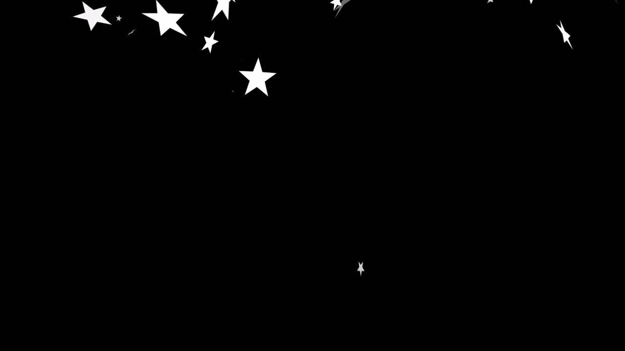 animación de estrellas de navidad cayendo sobre un fondo negro