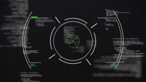 animación del escaneo del alcance y el procesamiento de datos sobre un fondo negro