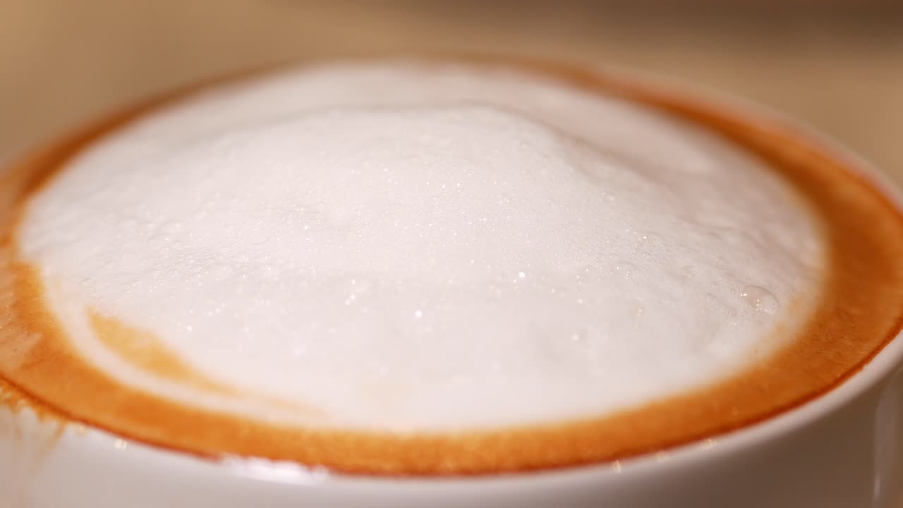 카푸치노의 클로즈업