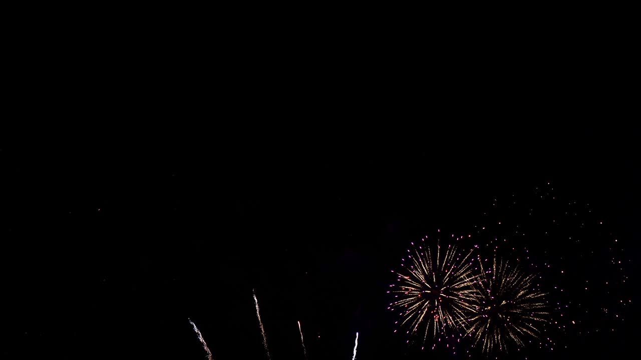 Beautiful colourful fire work display at night for celebration in festival