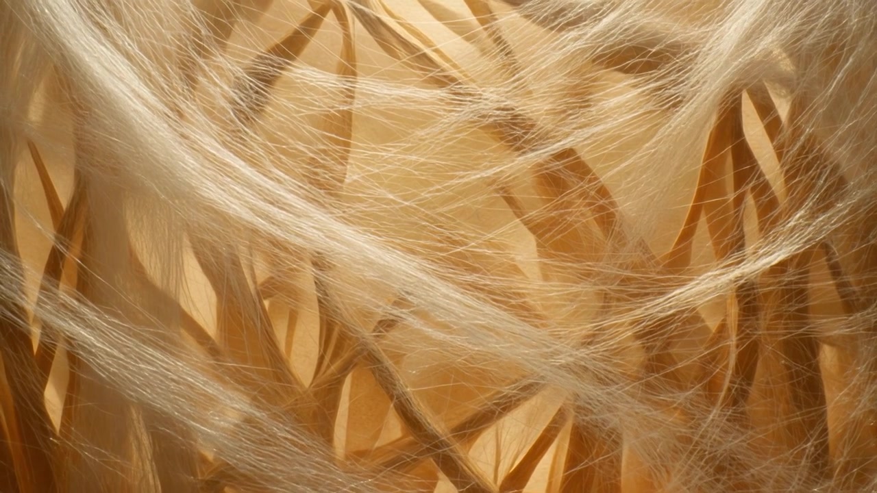 Abstract Close-up of Flowing Blonde Hair Strands